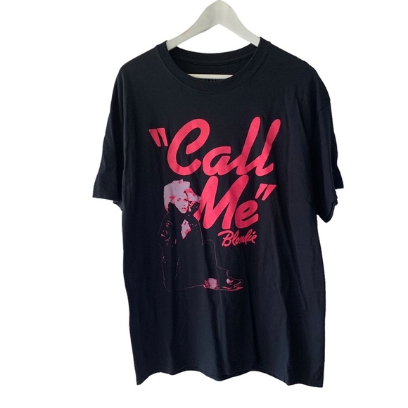 Blondie Call Me Band T Shirt Black Neon Pink 2019 Licensed Rocker Chic Cotton - Picture 1 of 6